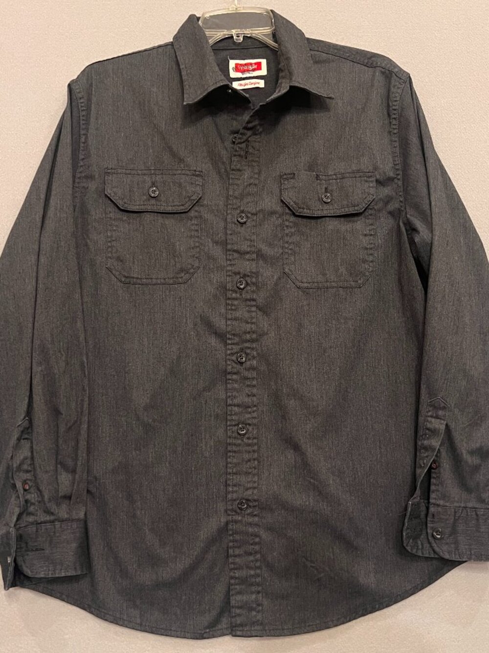 Wrangler Flex for Comfort Heather Black Shirt, Size M